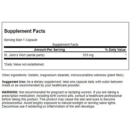 Swanson St. Johns Wort 375 Milligrams 60 Capsules 2 Pack