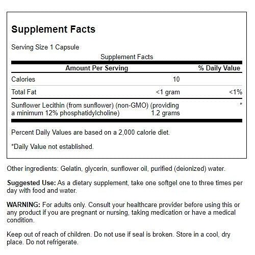 Swanson Sunflower Lecithin - Herbal Supplement Promoting Healthy ...
