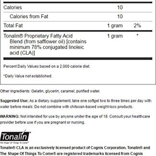 Swanson Tonalin Cla Safflower Oil Blend 1000 Milligrams 180 Sgels