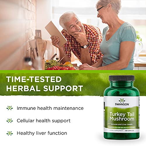 Swanson Turkey Tail Mushroom - Herbal Supplement Promoting Immune...