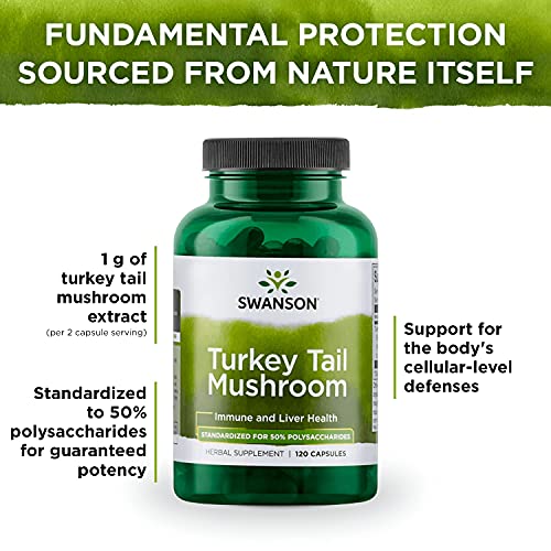 Swanson Turkey Tail Mushroom - Herbal Supplement Promoting Immune...