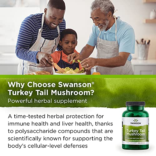 Swanson Turkey Tail Mushroom - Herbal Supplement Promoting Immune...