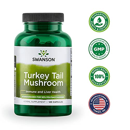 Swanson Turkey Tail Mushroom - Herbal Supplement Promoting Immune...