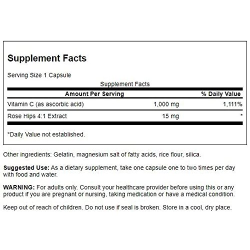Swanson Vitamin C with Rose Hips Immune System Support Skin Cardi...