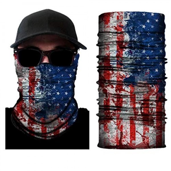 4 Pcs American Flag Outdoor Face Mask Multifunctional Sun UV Prot...