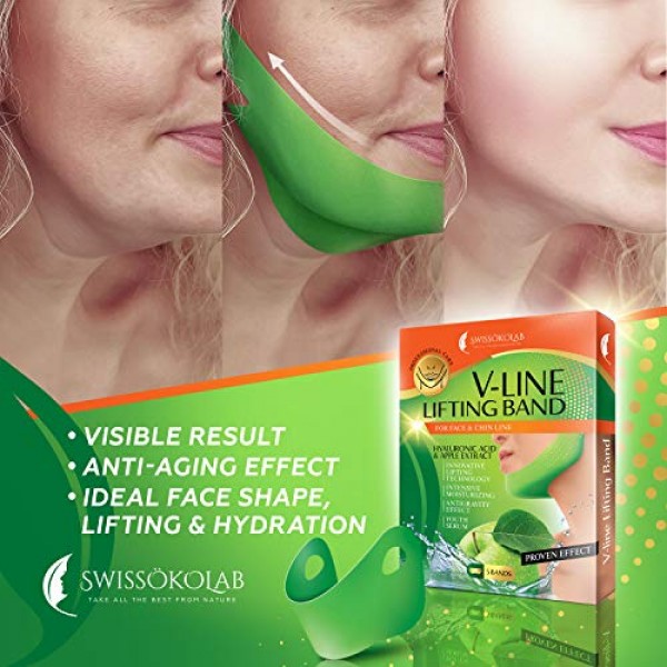 Double Chin Reducer V Shaped Slimming Face Mask Chin Up Patch Fac...