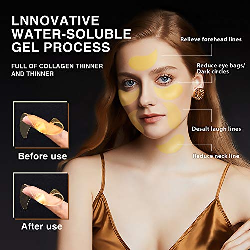 Under Eye Patches - 24k Gold Eye Masks for Dark Circles Puffiness...