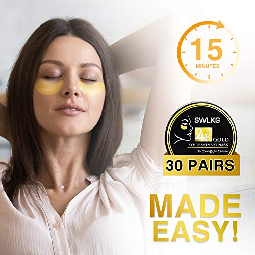 Under Eye Patches - 24k Gold Eye Masks for Dark Circles Puffiness...