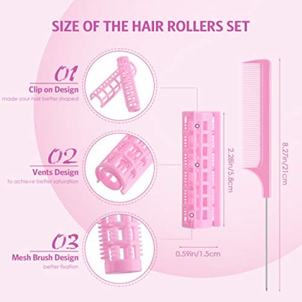 28 Pieces Snap on Hair Roller, 0.6 Inch/ 1.5 cm Small Size Plasti...