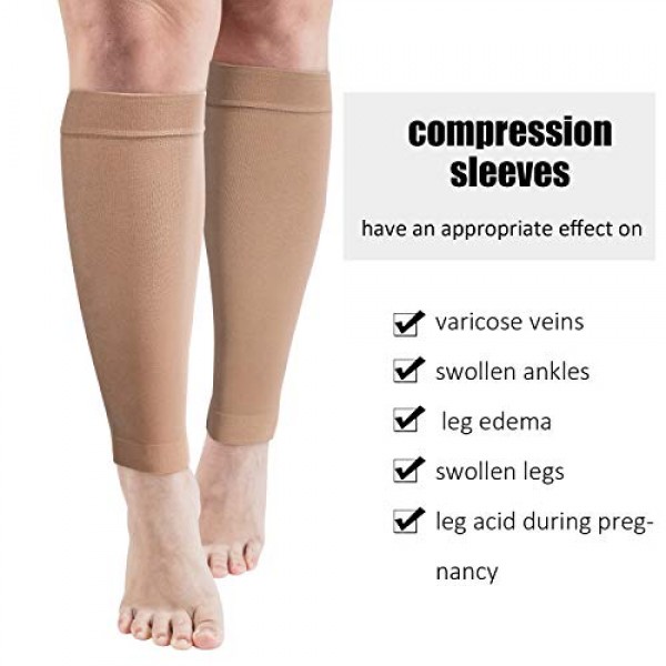 3 Pairs 20 Inches XXL Wide Plus Size Calf Compression Socks for C...