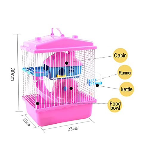 Folding Guinea Pig Cage, Two-Tier Hamster Cage with Accessories, ...