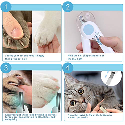 SYOSIN Dog Cat Nail Clippers and Trimmer,Pet Nail Clippers with L...