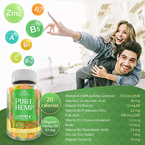 Tacanna Natural Hemp Gummies with Multivitamin Ultra Volume 4500M...