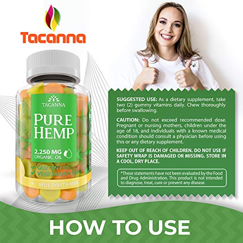 Tacanna Natural Hemp Gummies with Multivitamin Ultra Volume 4500M...