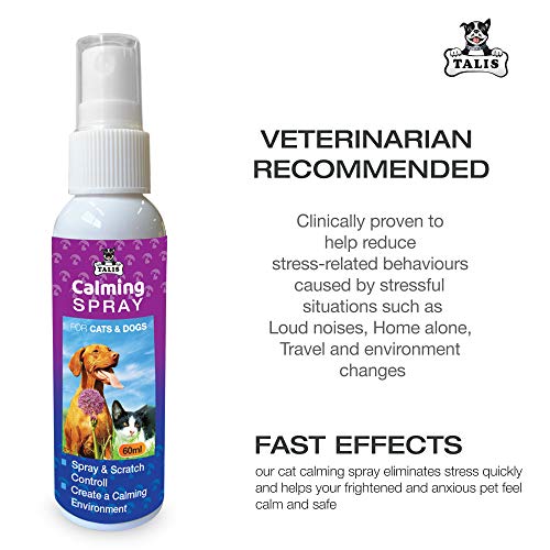 Talis Pet Calming Spray 60ml Pheromone Bottle for Cats & Dogs Red...