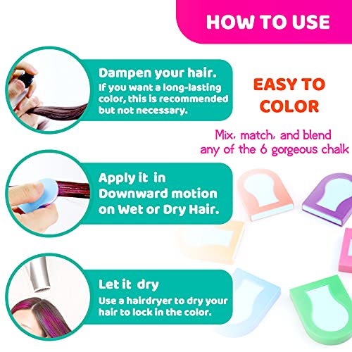 TALLSOCNE Hair Chalk for Kids – 8-Color Non-Sticky Washable Hair ...