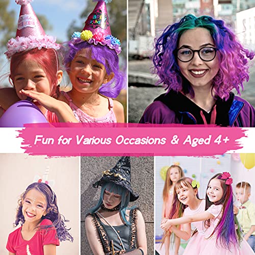 TALLSOCNE Hair Chalk for Kids – 8-Color Non-Sticky Washable Hair ...
