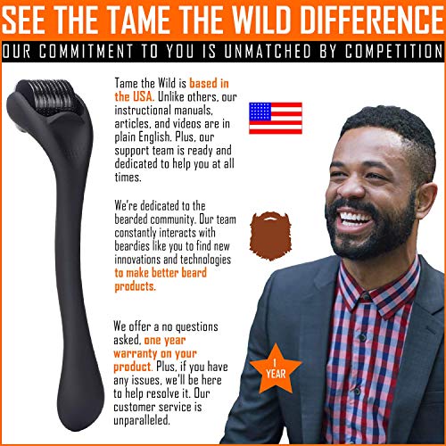 Tames Premium Beard Growth Kit - Titanium Derma Roller with Bear...