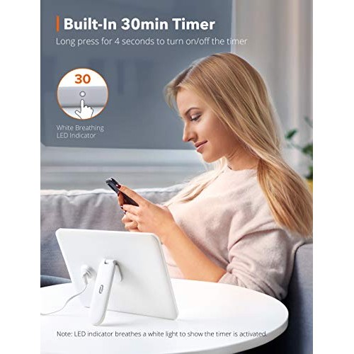 TaoTronics Light Therapy Lamp, Ultra-Thin UV-Free 10000 Lux Thera...