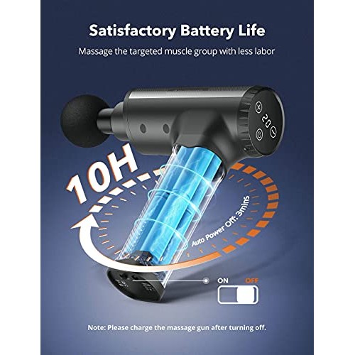 TaoTronics Massage Gun, Deep Tissue Handheld Percussion Massager ...