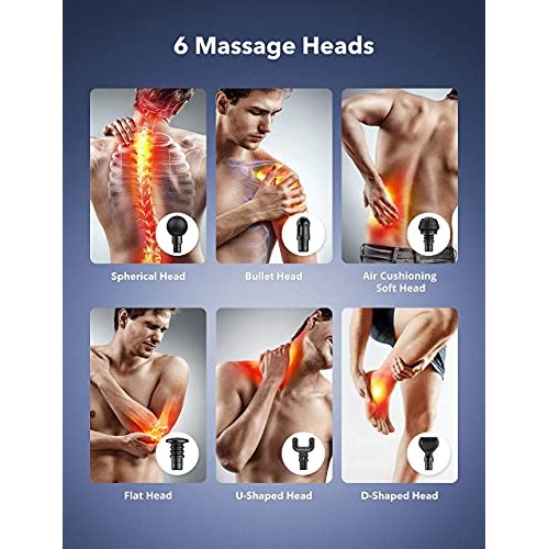 TaoTronics Massage Gun, Deep Tissue Handheld Percussion Massager ...