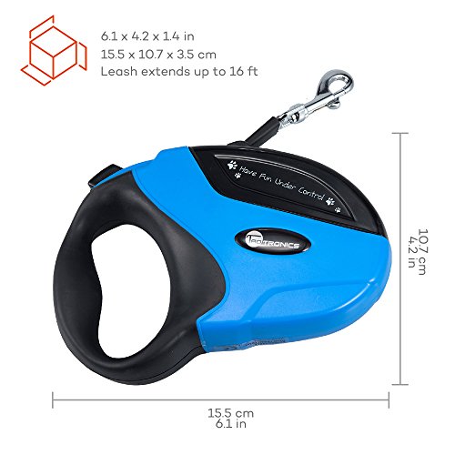 TaoTronics Retractable Dog Leash, 16 ft Dog Walking Leash for Med...