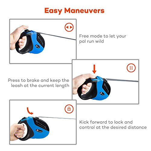 TaoTronics Retractable Dog Leash, 16 ft Dog Walking Leash for Med...