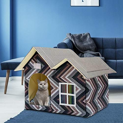 Tavot Outdoor Indoor Cat Condo - Cat House Waterproof Pet House K...