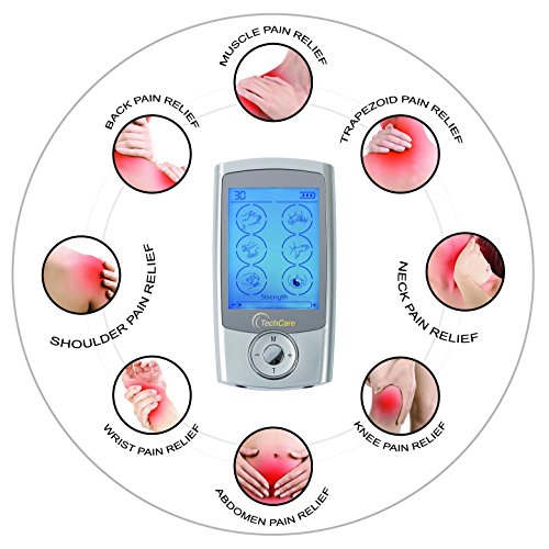 TechCare Pro TENS Unit 24 Modes Best Portable Massager Back Neck ...