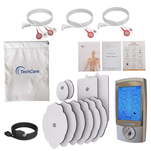 TechCare Pro TENS Unit 24 Modes Best Portable Massager Back Neck ...