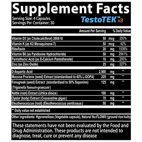 TestoTEK v3.0 #1 Rated All Natural T Boost - 30 Da...