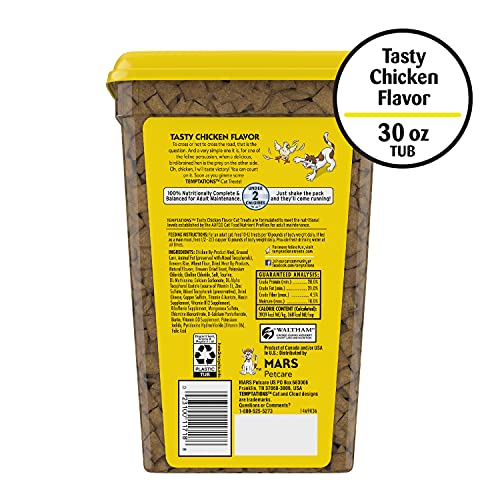 TEMPTATIONS Classic Crunchy and Soft Cat Treats Tasty Chicken Fla...