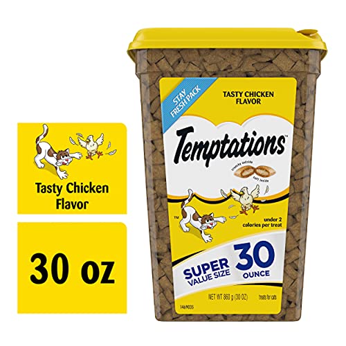 TEMPTATIONS Classic Crunchy and Soft Cat Treats Tasty Chicken Fla...