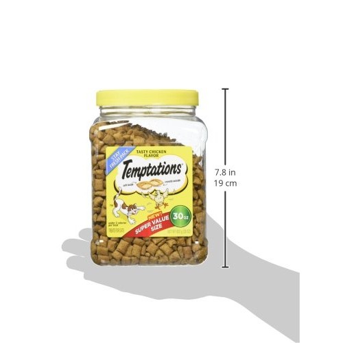 TEMPTATIONS Classic Crunchy and Soft Cat Treats Tasty Chicken Fla...