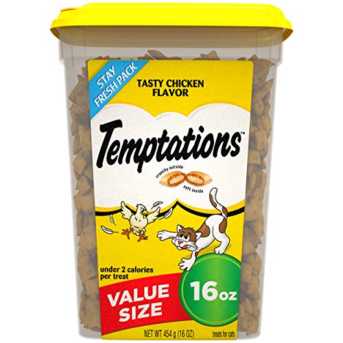 TEMPTATIONS Classic Crunchy and Soft Cat Treats Tasty Chicken Fla...