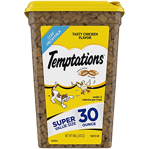 TEMPTATIONS Classic Crunchy and Soft Cat Treats Tasty Chicken Fla...
