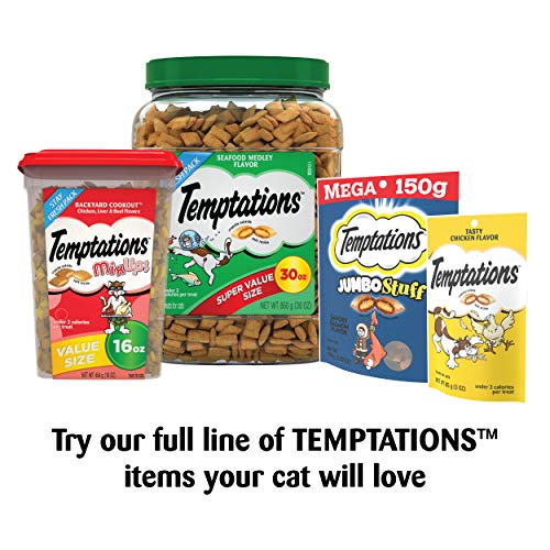 TEMPTATIONS Classic Crunchy and Soft Cat Treats Tempting Tuna Fla...