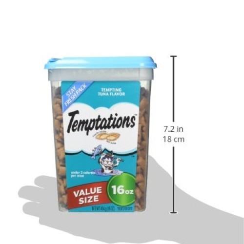 TEMPTATIONS Classic Crunchy and Soft Cat Treats Tempting Tuna Fla...
