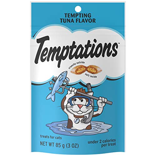 TEMPTATIONS Classic Crunchy and Soft Cat Treats Tempting Tuna Fla...