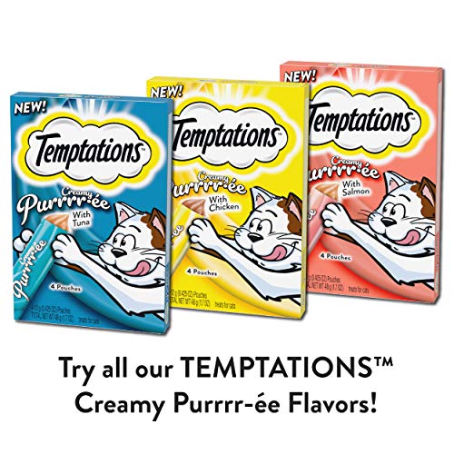 TEMPTATIONS Creamy Purrrr-ée with Tuna Cat Treats, 44 12g Pouches