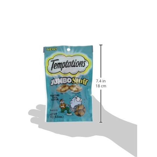 TEMPTATIONS Jumbo Stuff Crunchy and Soft Cat Treats Tempting Tuna...