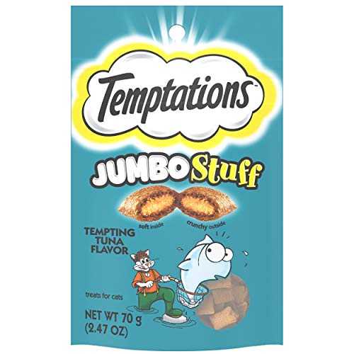 TEMPTATIONS Jumbo Stuff Crunchy and Soft Cat Treats Tempting Tuna...