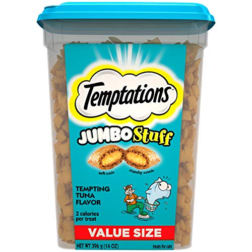 TEMPTATIONS Jumbo Stuff Crunchy and Soft Cat Treats, Tempting Tun...