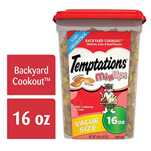 TEMPTATIONS MIXUPS Crunchy and Soft Cat Treats Backyard Cookout F...