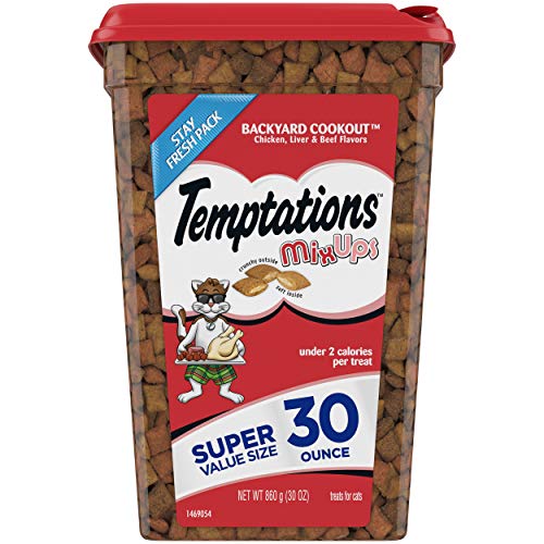 TEMPTATIONS MIXUPS Crunchy and Soft Cat Treats Backyard Cookout F...