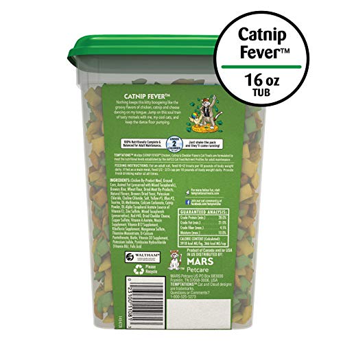 TEMPTATIONS MIXUPS Crunchy and Soft Cat Treats Catnip Fever Flavo...