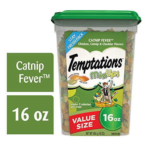 TEMPTATIONS MIXUPS Crunchy and Soft Cat Treats Catnip Fever Flavo...