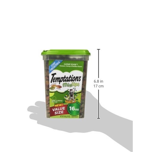 TEMPTATIONS MIXUPS Crunchy and Soft Cat Treats Catnip Fever Flavo...