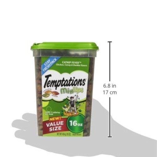 TEMPTATIONS MIXUPS Crunchy and Soft Cat Treats Catnip Fever Flavo...