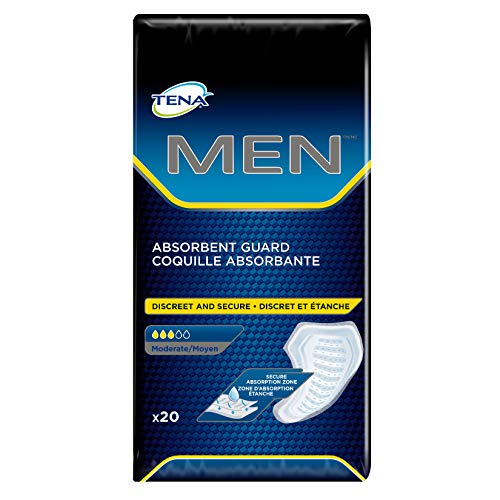 TENA Incontinence Guards for Men, Moderate Absorbency, 20 Count